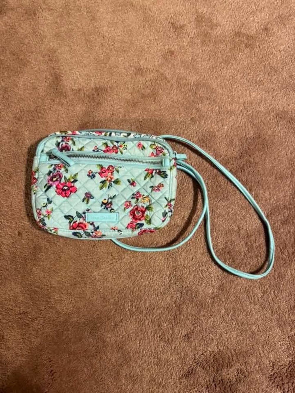 Vera Bradley Mint Quilted Floral Crossbody Bag